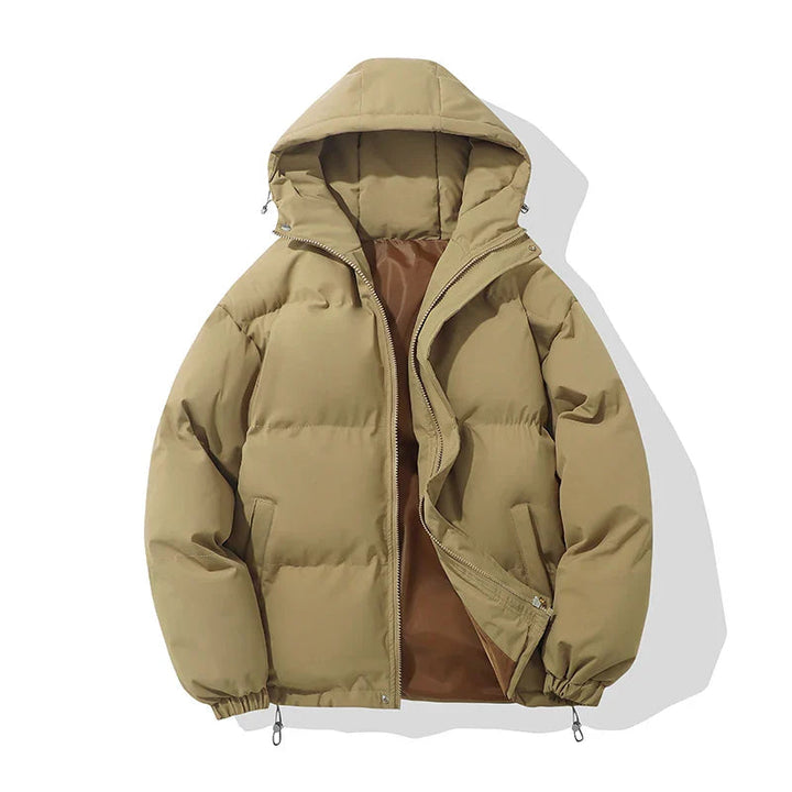Drune | Jacke Damen Hoher Kragen Kapuzen Reißverschluss Design Baumwollgefütterte Jacke
