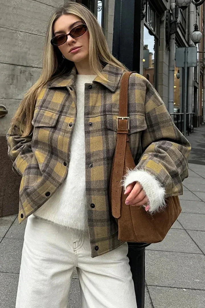 Drune | kariert lässiger Reversjacke
