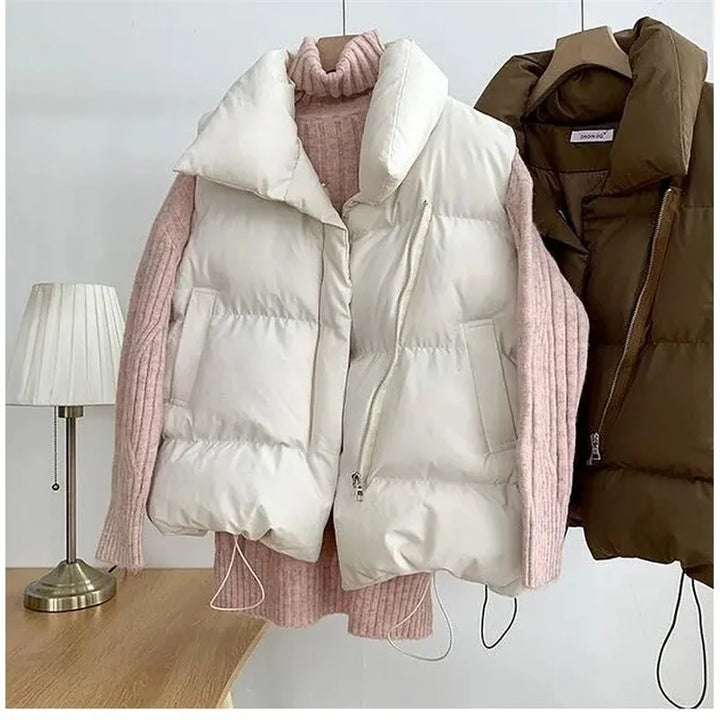 Drune | Kurze Pufferweste mit Hohem Kragen Polyester Minimalistisch, Komfortabel
