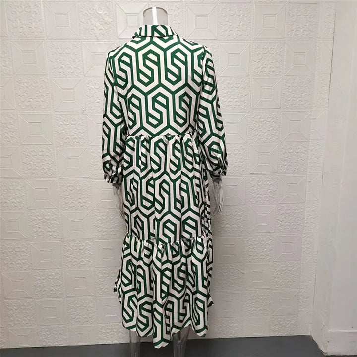 Drune | Langärmliges Kleid Mit Geometrischem Muster