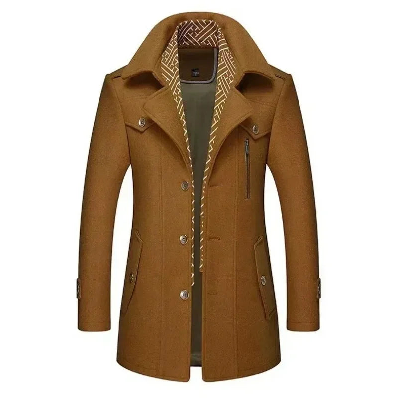 Drune | Business Mantel Eleganter Winter Langjacke Klassisch Modern Freizeit