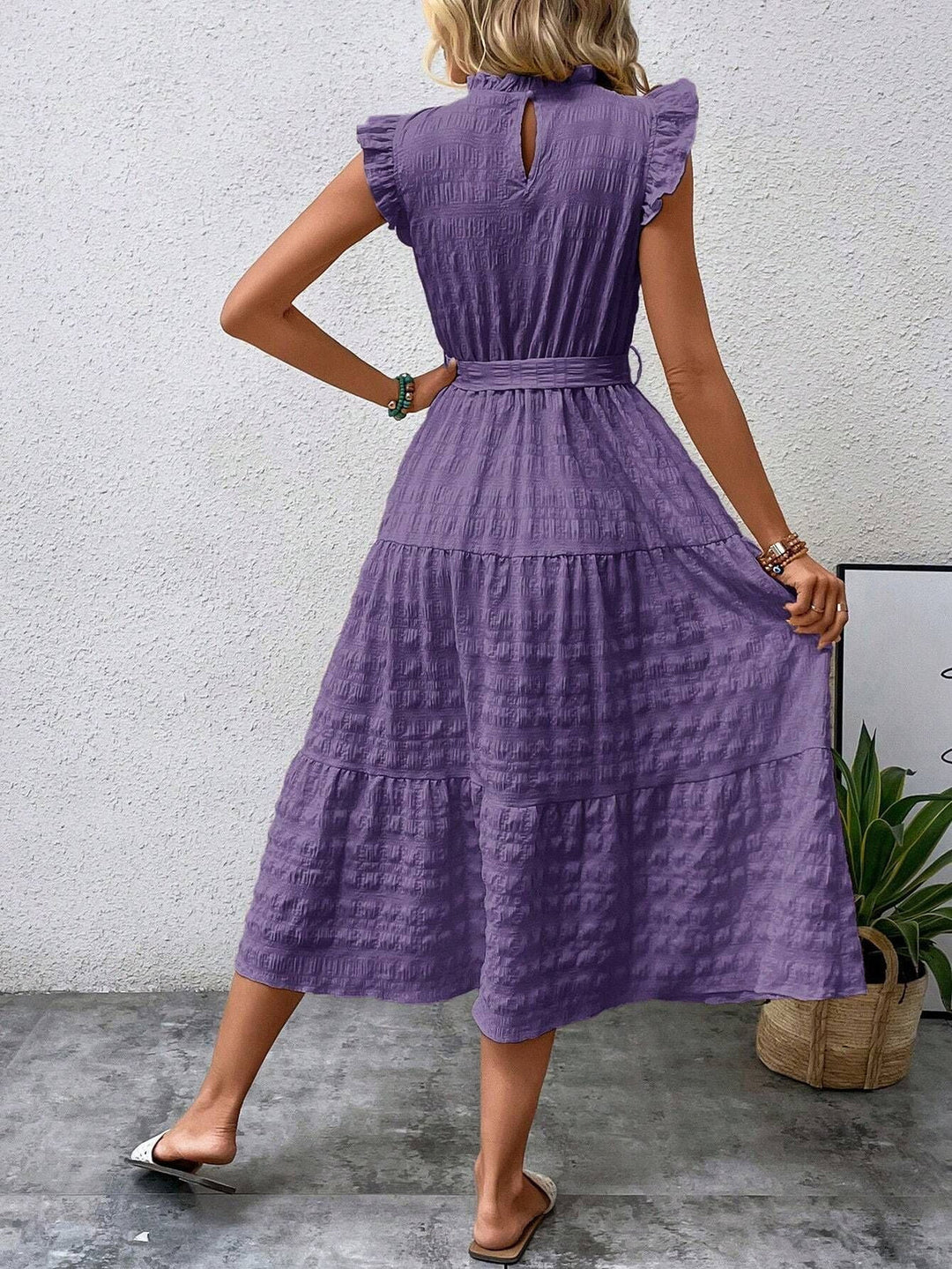 Drune | Baumwollkleid mit Rüschenärmeln