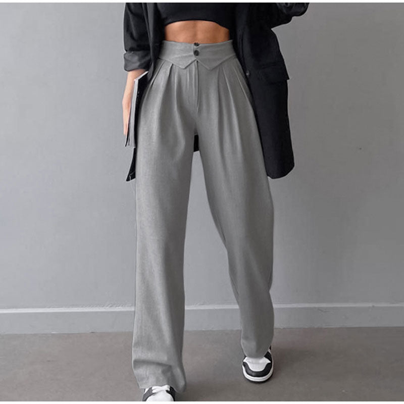 Drune | Stilvolle High-Waist-Hose mit Falten