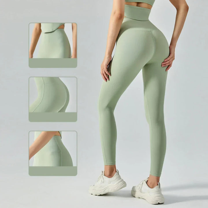Drune | Emily Sportswear Naked Hochtaillierte Tight Yoga Hosen Doppelseitig Gebürstet Pfirsich Po-Hebende Lauf Sport Fitness Leggings