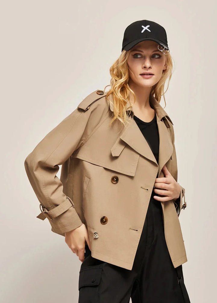 Drune | Doppelreihiger Trenchcoat für Damen - formelle und lässige Jacke