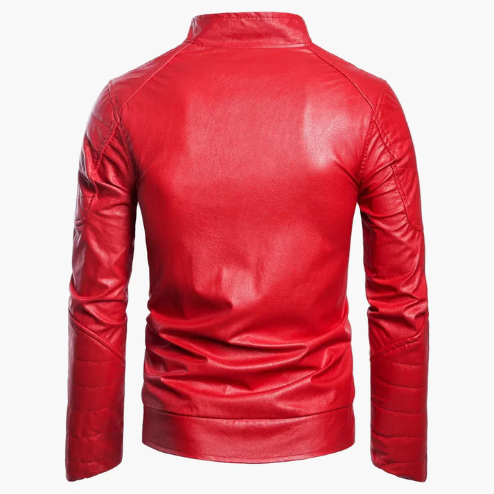 Drune | Übergangsjacke im Biker-Stil mit Stehkragen und Rauten-Design - Perfekt für Alltag und Freizeit