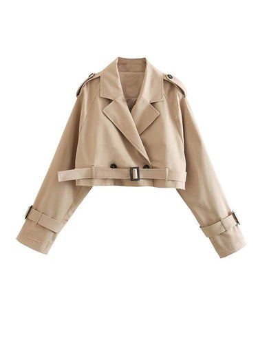 Drune | Kurzer Beigefarbener Trenchcoat