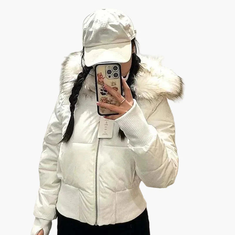 Drune | Winterjacke mit Kapuze und Fellkragen - Modische, taillierte Übergangsjacke für Herbst und Winter
