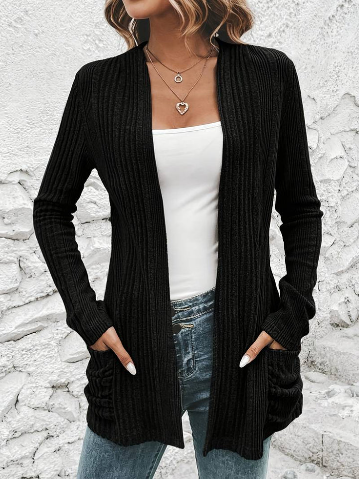 Drune | Langärmliger Strickjacke Mit Offener Vorderseite Und Zwei Taschen