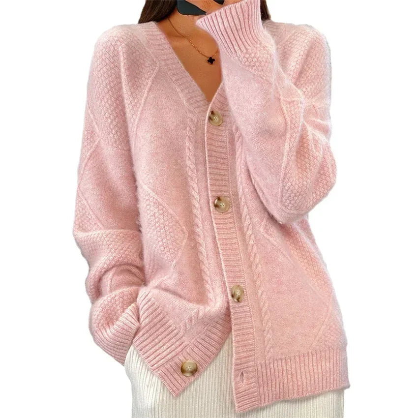 Drune | Strick-Cardigan mit V-Ausschnitt und Knopfleiste für Damen