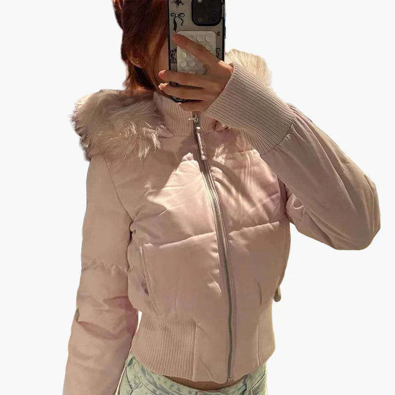 Drune | Winterjacke mit Kapuze und Fellkragen - Modische, taillierte Übergangsjacke für Herbst und Winter