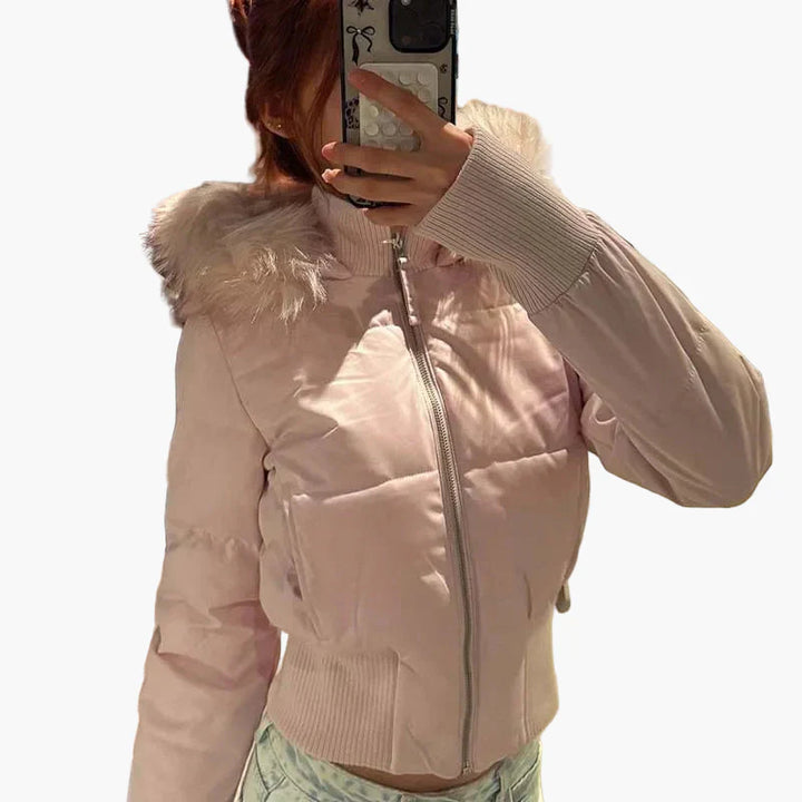 Drune | Winterjacke mit Kapuze und Fellkragen - Modische, taillierte Übergangsjacke für Herbst und Winter