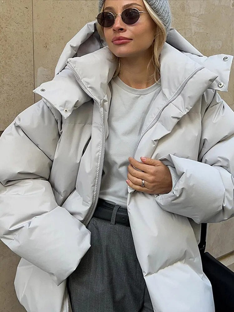 Drune | Oversized Puff-Hoodie-Jacke