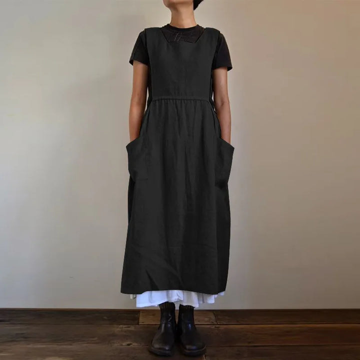 Drune | Schürzenkleid aus Leinen- und Baumwollmischung mit Taschen für Frauen Pensacola