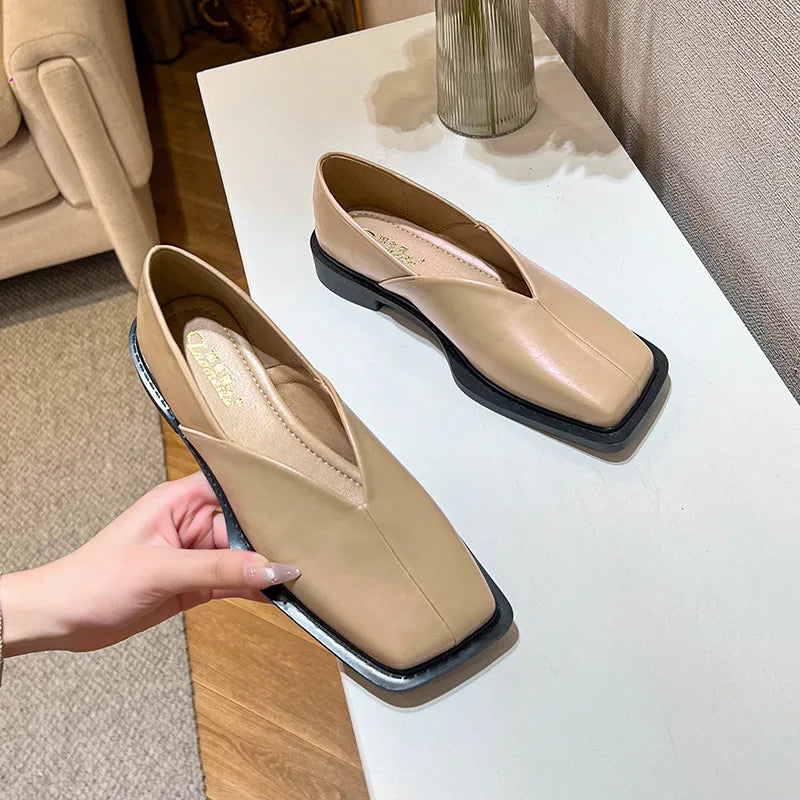 Drune | Niedrige Absätze Mary Jane Schuhe mit Quadratzehen und Frühlingsdesign