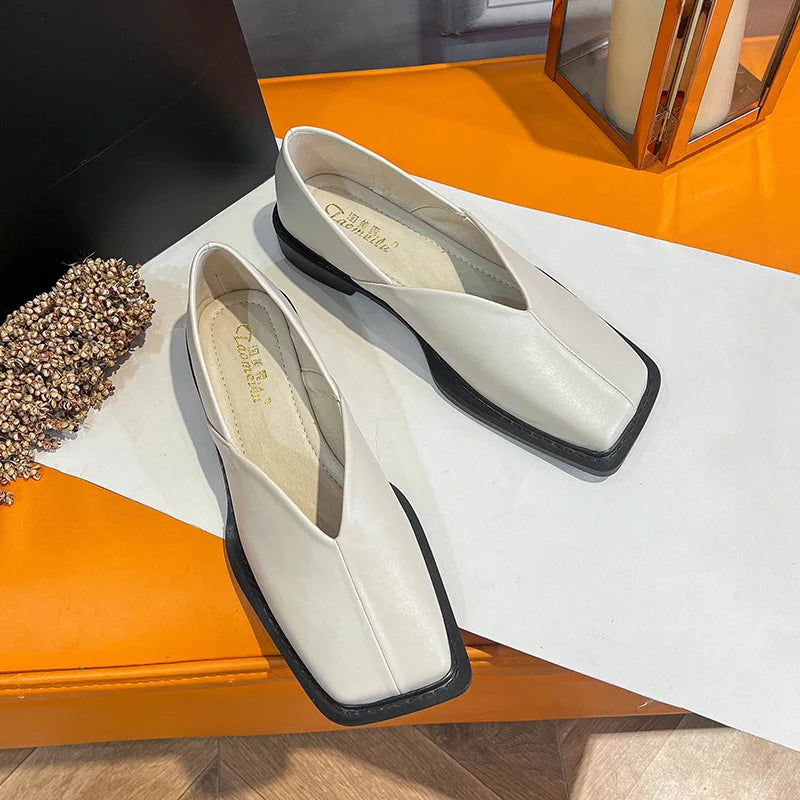 Drune | Niedrige Absätze Mary Jane Schuhe mit Quadratzehen und Frühlingsdesign