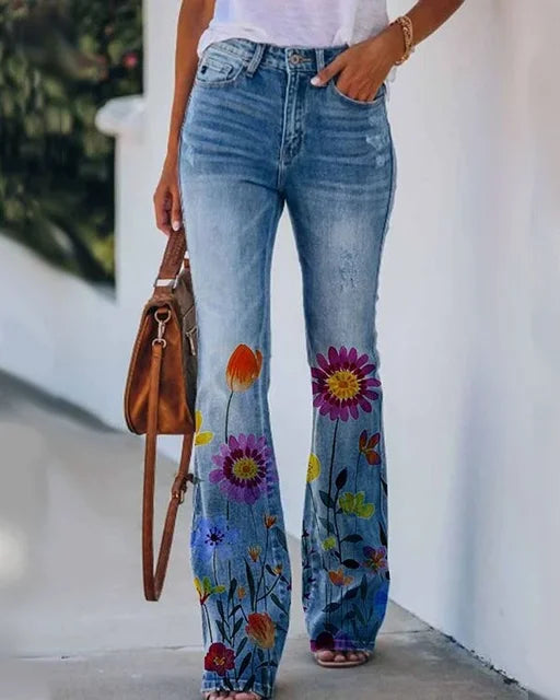 Damen Denim Flared Jeans mit Trendigem Schnitt & Hoher Passform | Drune