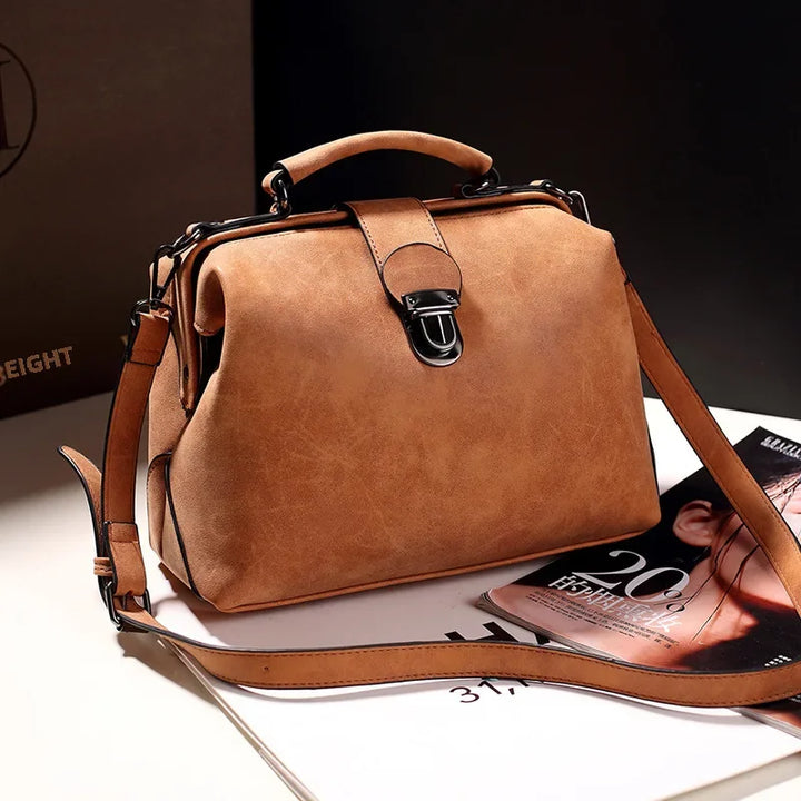 Drune | Luxuriöse Vintage-Inspirierte Handtasche mit Metallschnalle