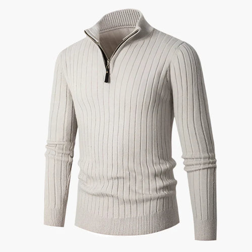 Drune | Strickpullover mit Stehkragen und Halbreißverschluss - Eleganter Freizeit- und Business-Look