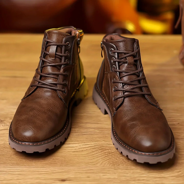 Drune | Klassische Herren Lederstiefeletten Mit Robuster Sohle Und Seitlichem Reißverschluss