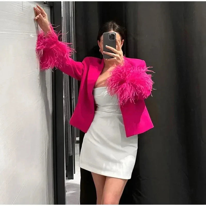 Drune | Blazer Mit Federn Für Damen