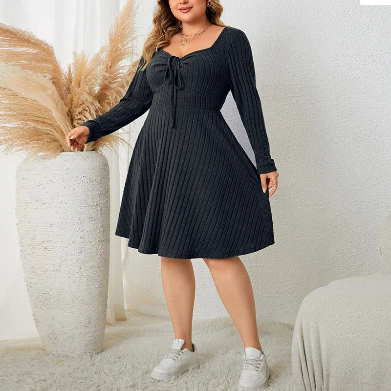 Drune | Weiches Strickribbelkleid