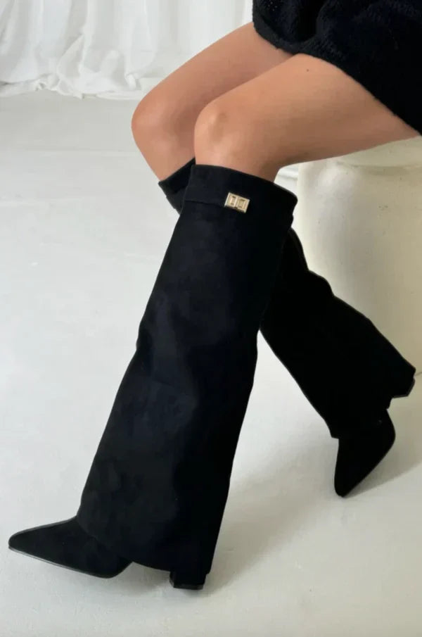 Drune | Hochwertige kniehohe Stiefel aus Wildleder