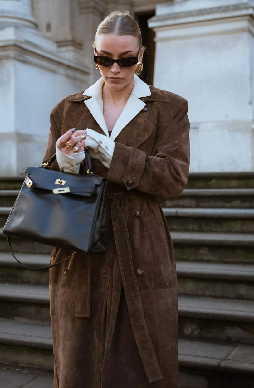 Drune | Eleganter Wildleder Trench Coat