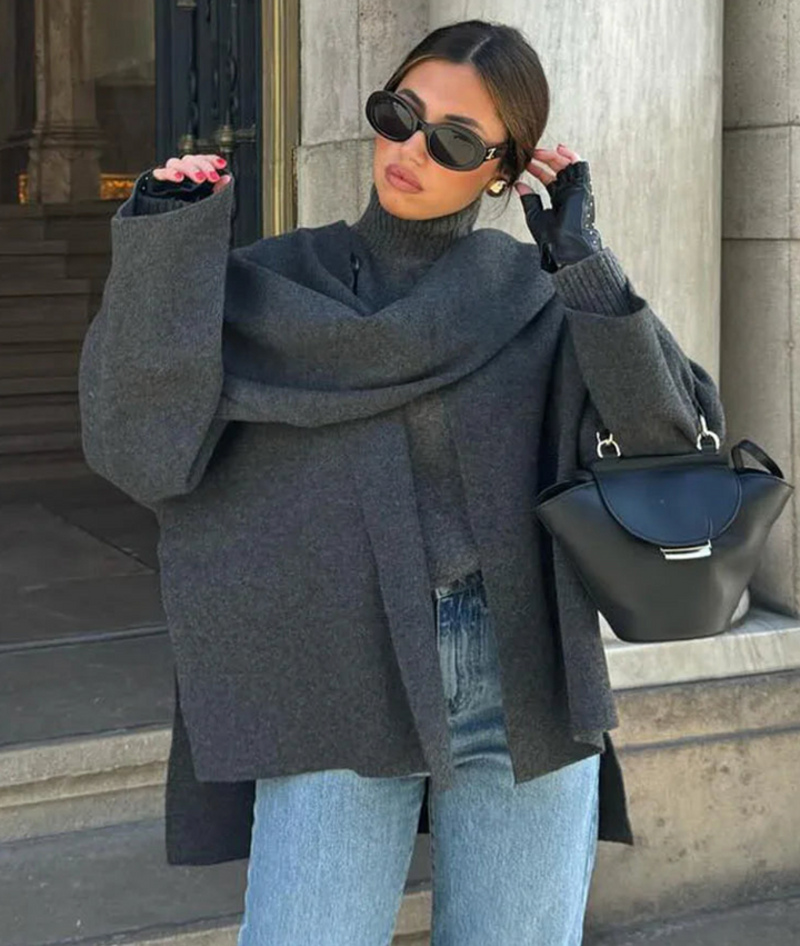Drune | Jacke mit Schal Bequem und Warm Perfekt für Den Winter