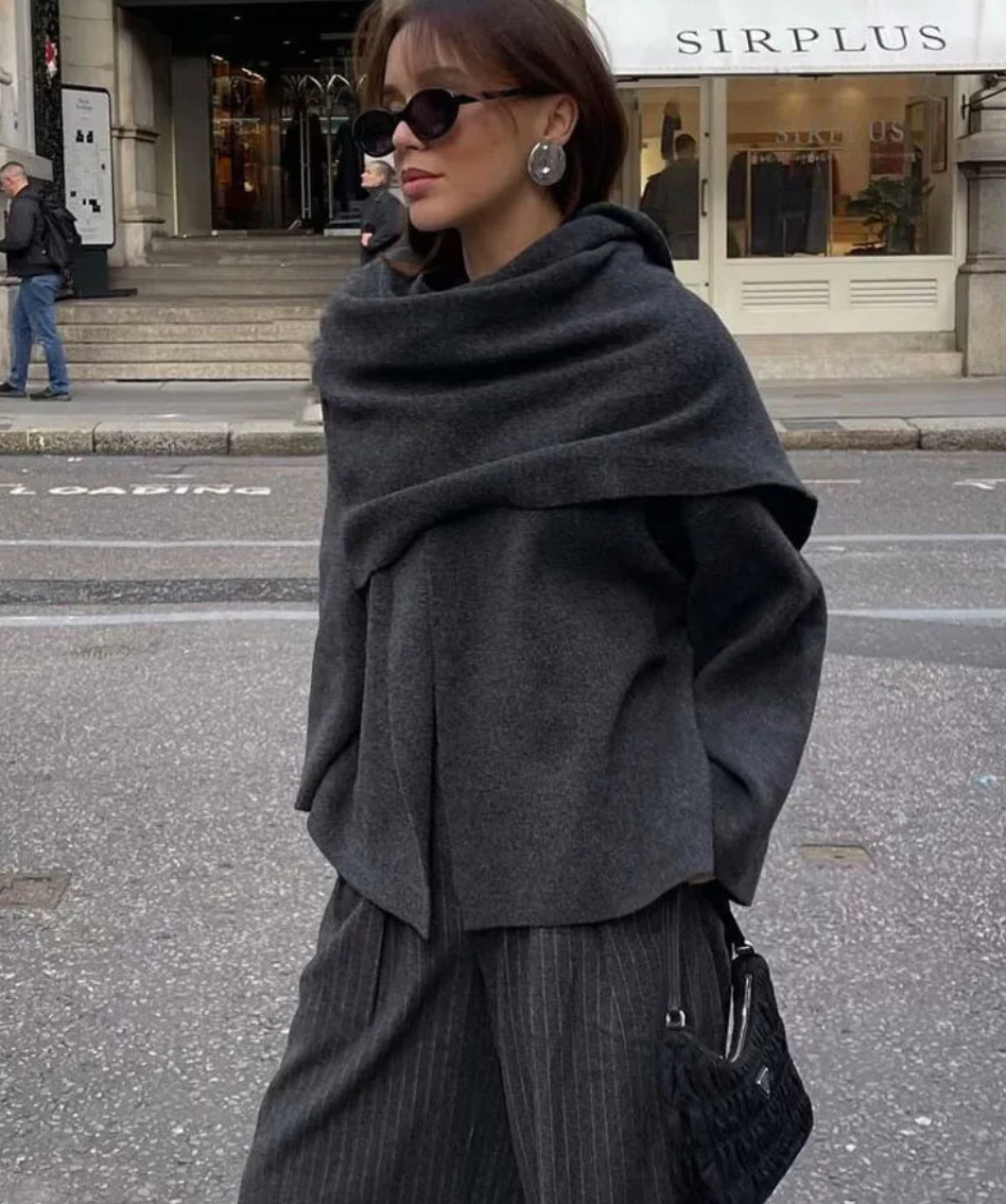 Drune | Jacke mit Schal Bequem und Warm Perfekt für Den Winter