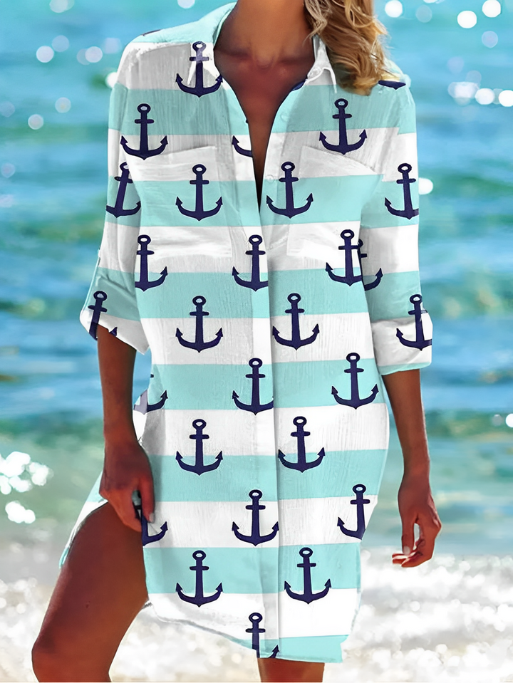 Drune | Damen Baumwoll Button-Down Bluse Elegantes