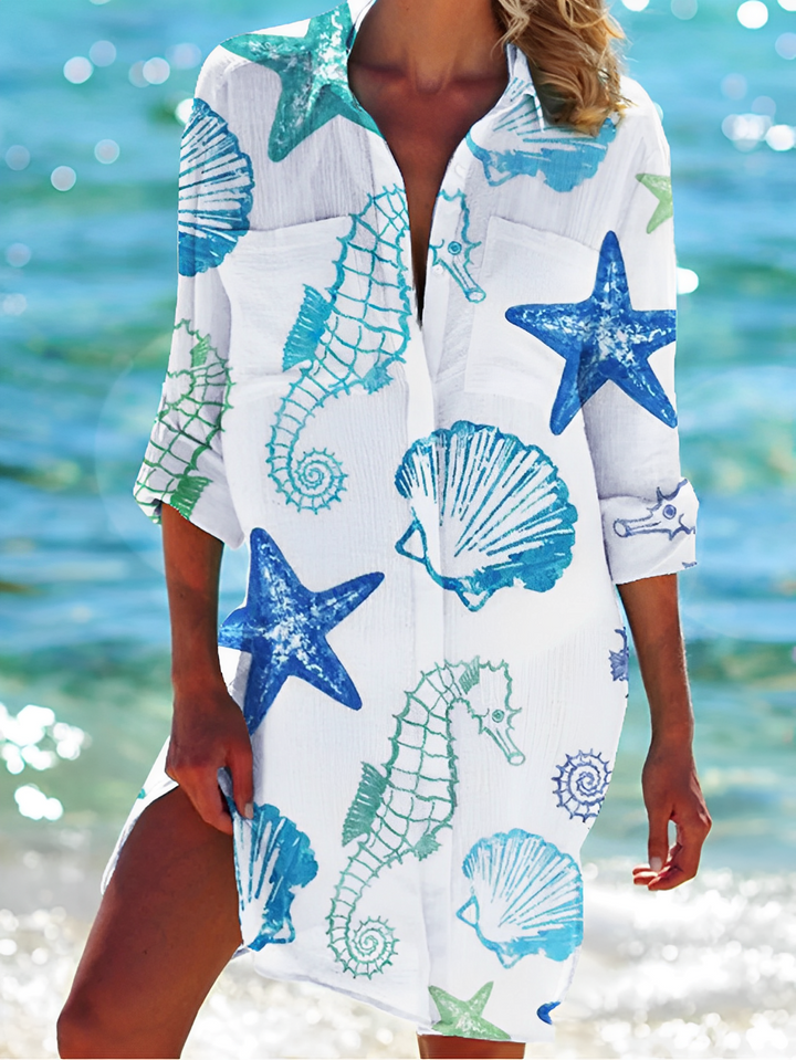 Drune | Damen Baumwoll Button-Down Bluse Elegantes