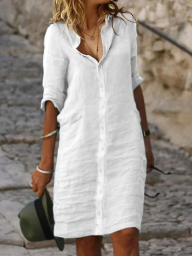 Drune | Leinen Bluse Kleid - Perfekte Passform, Nachhaltig & Atmungsaktiv - Von Casual bis Chic, Ideal für Jede Jahreszeit