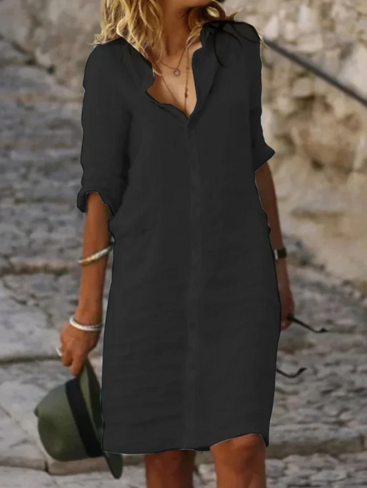 Drune | Leinen Bluse Kleid - Perfekte Passform, Nachhaltig & Atmungsaktiv - Von Casual bis Chic, Ideal für Jede Jahreszeit
