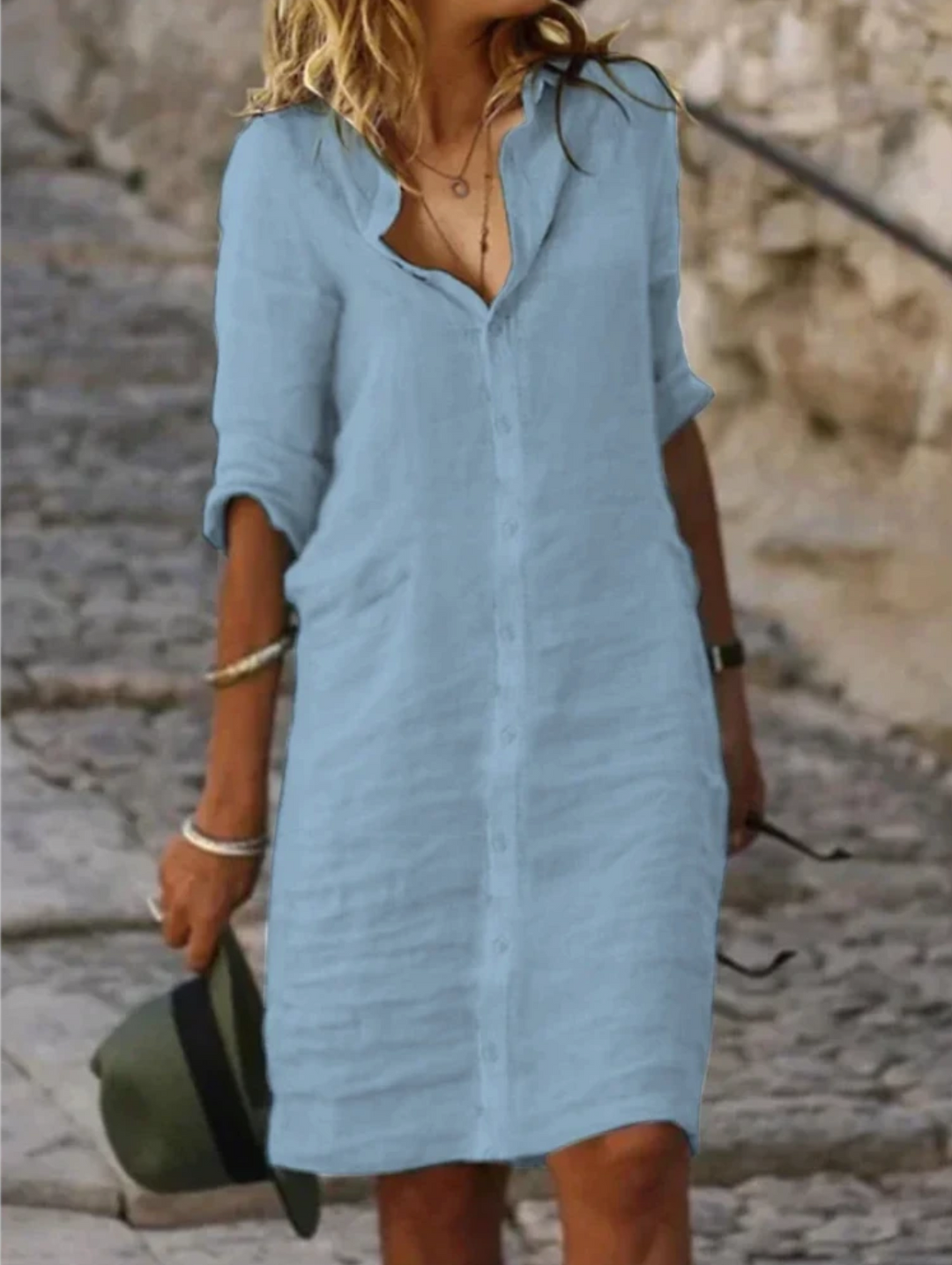 Drune | Leinen Bluse Kleid - Perfekte Passform, Nachhaltig & Atmungsaktiv - Von Casual bis Chic, Ideal für Jede Jahreszeit
