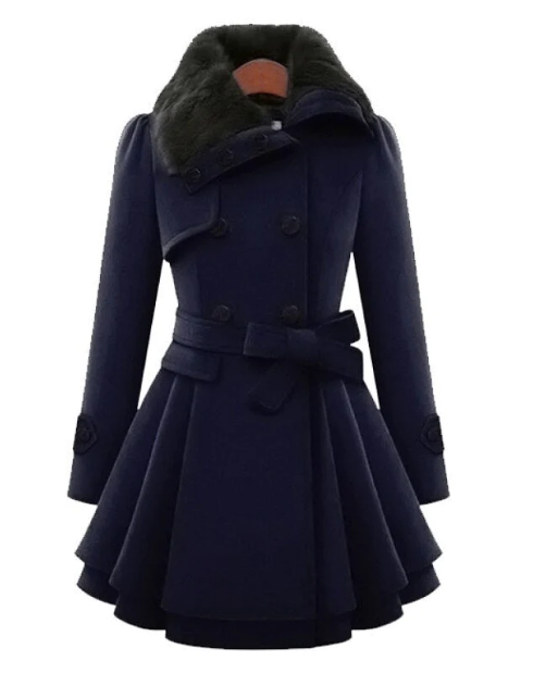 Drune | Wollmischjacke - stilvolle doppelte Breasted Jacke mit Gürtel