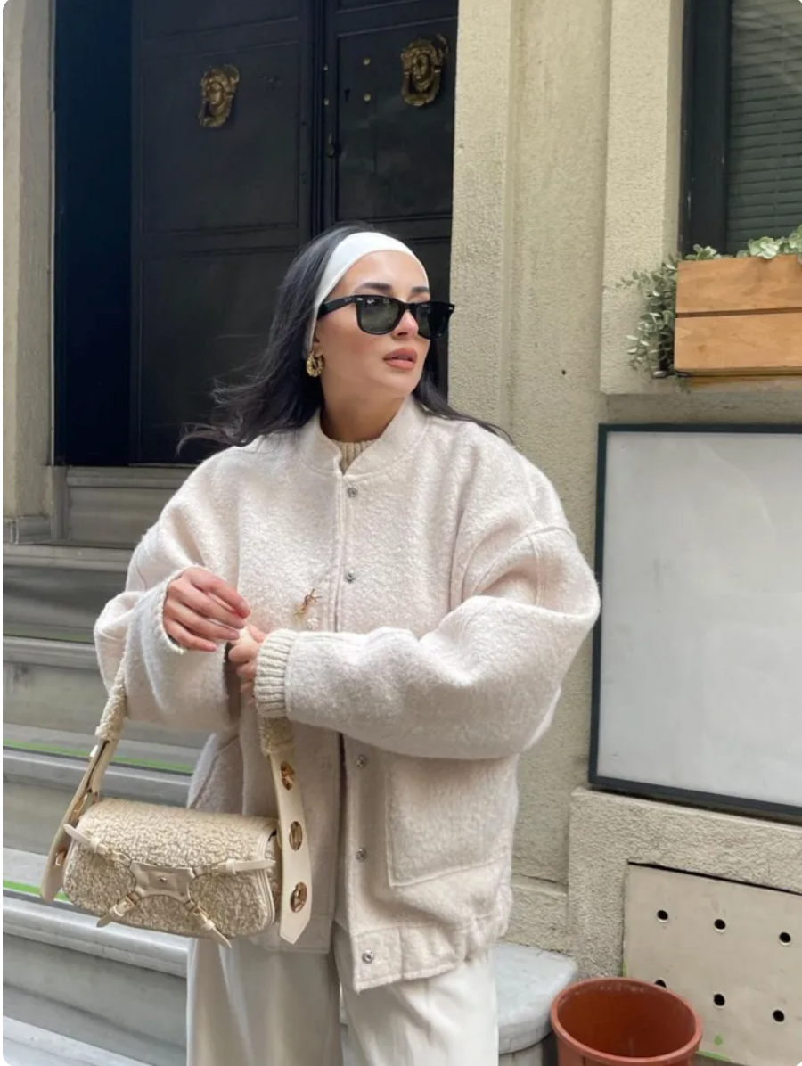 Drune | Oversized Bomberjacke aus Tweed für Frauen