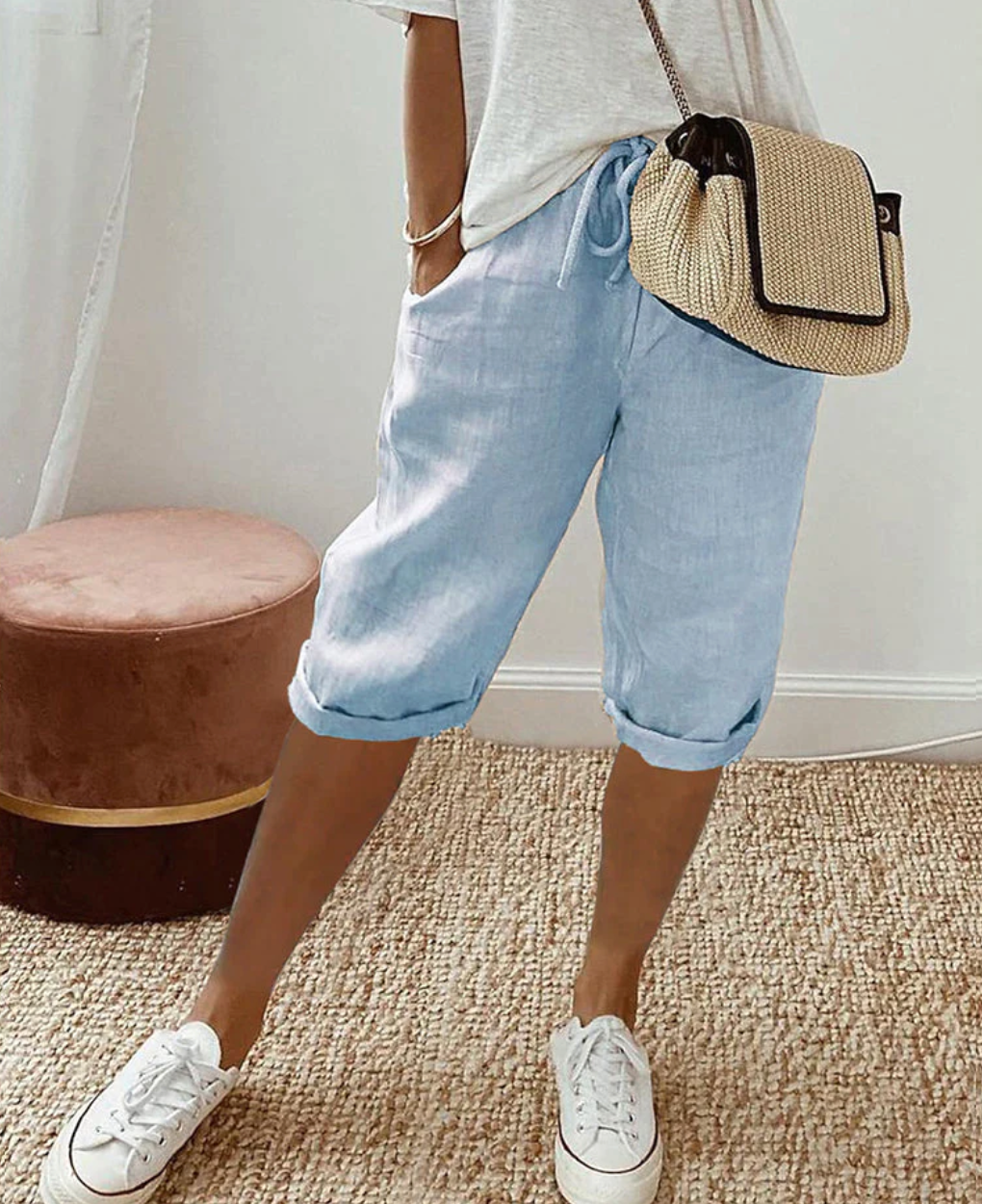 Drune - Kurze Trendy modische Kniehose für Damen