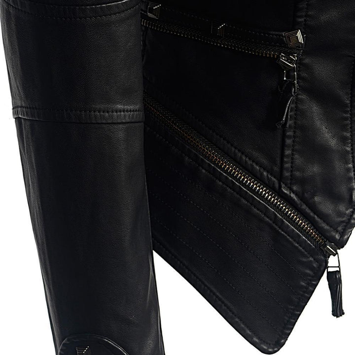 Drune | Slim Bikerjacke aus Kunstleder