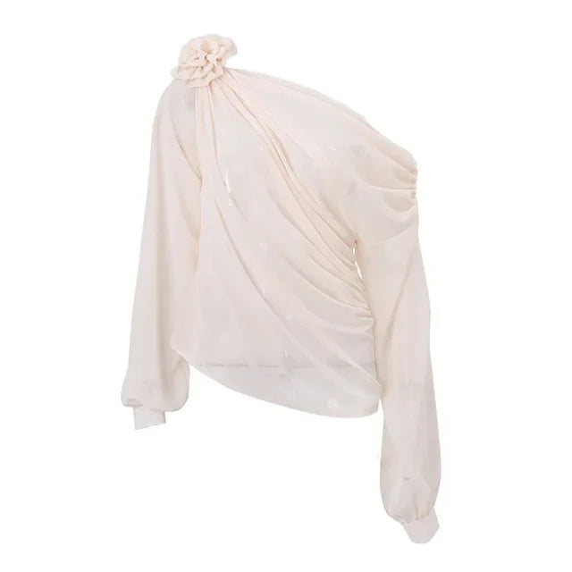 Drune | Drapierte Ein-Schulter-Bluse