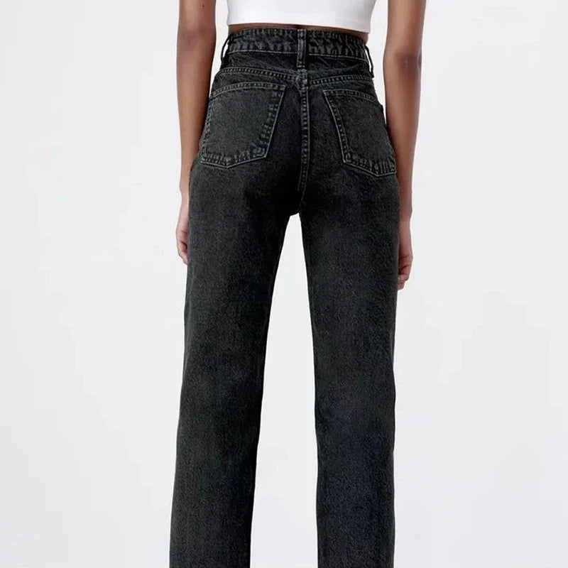 Drune | Hochgeschnittene Jeans mit geradem Bein