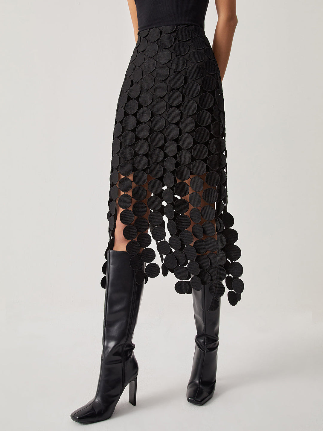 Drune | Rock Eleganter Bodycon Midirock mit hoher Taille