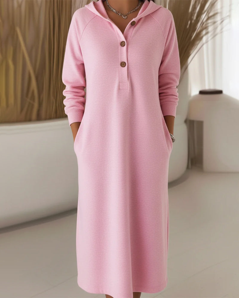 Drune | Lockeres Lässigkleid mit Kapuze
