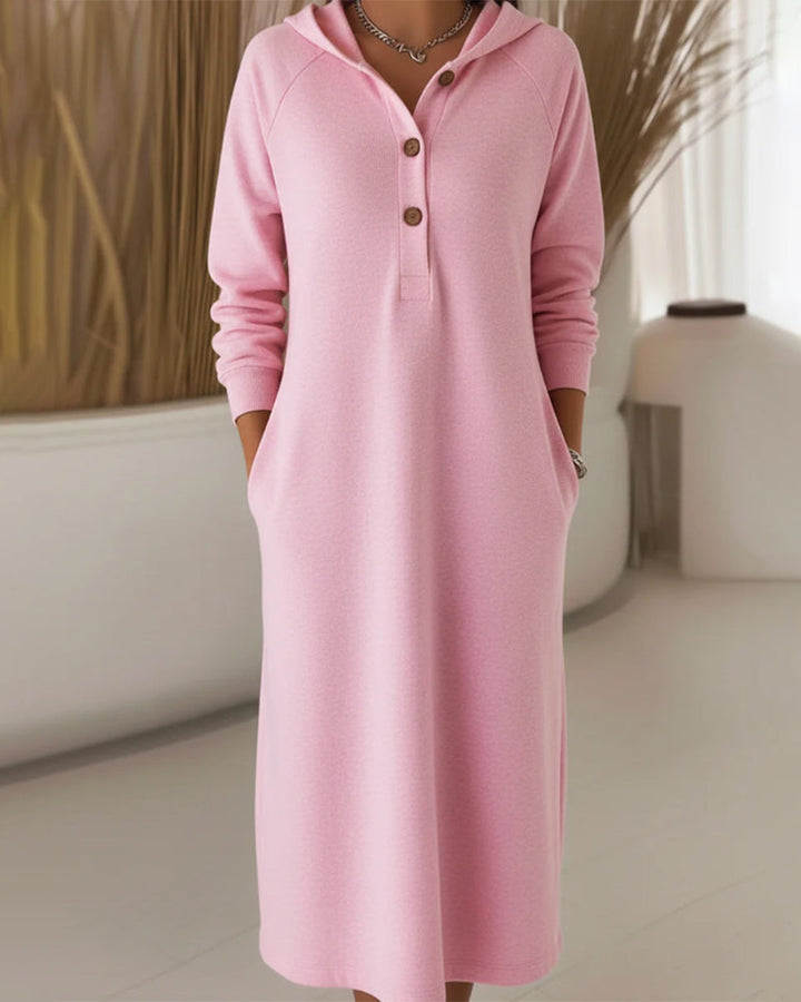 Drune | Lockeres Lässigkleid mit Kapuze
