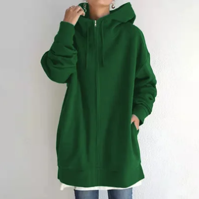Drune | Damen Hoodie mit Kapuze und Reißverschluss für Herbst Winter