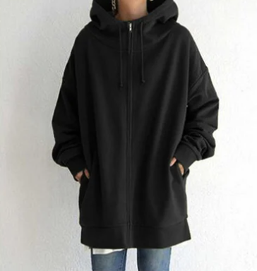 Drune | Damen Hoodie mit Kapuze und Reißverschluss für Herbst Winter