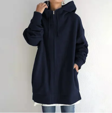 Drune | Damen Hoodie mit Kapuze und Reißverschluss für Herbst Winter