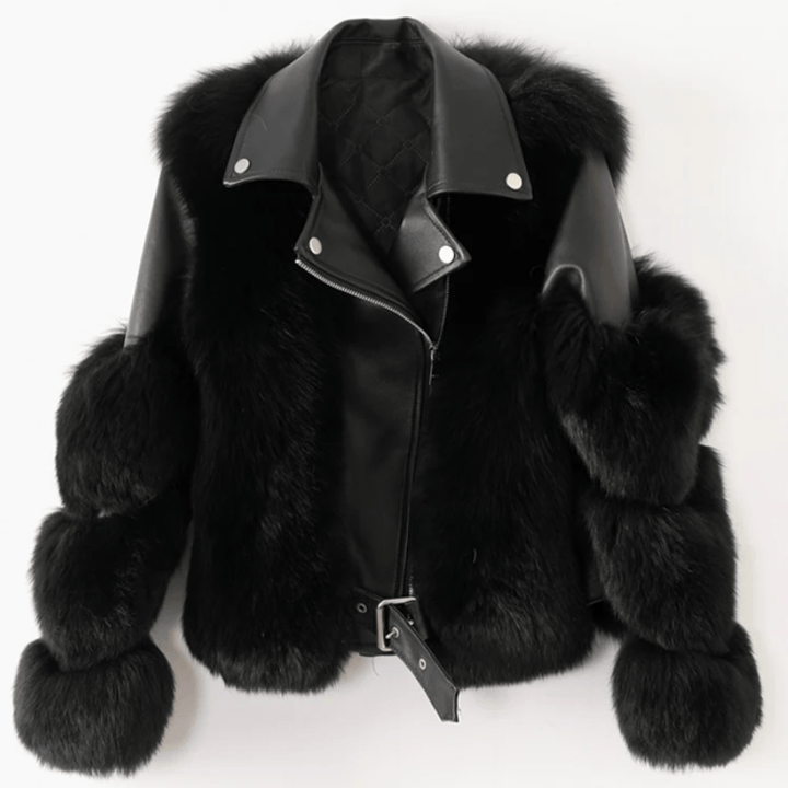 Drune | Fell Bikerjacke - Luxuriöses Schichtungsstück - Gürteldesign - Winter Glam