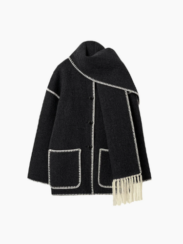 Drune | Warmer Mantel mit Quasten-Schal