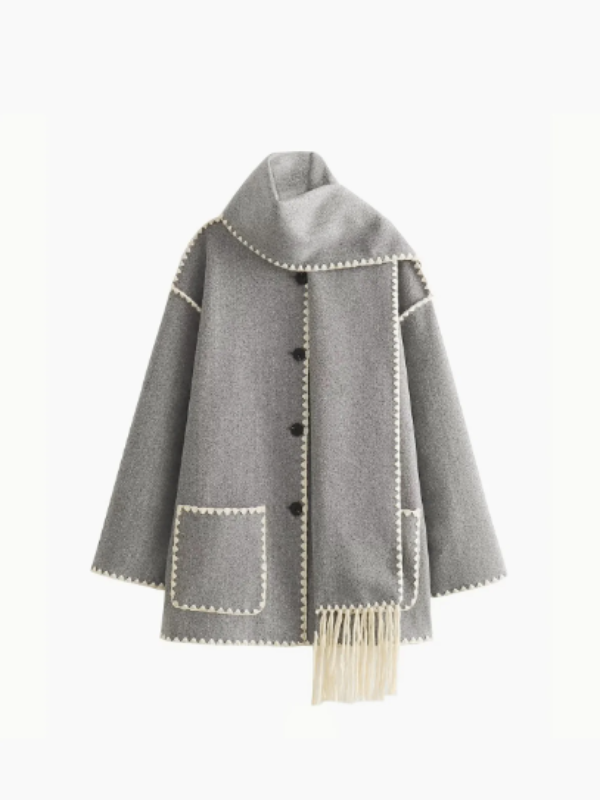 Drune | Warmer Mantel mit Quasten-Schal
